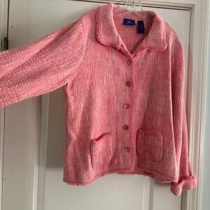 Pink/White Lightweight Tweed Jacket (80%Cotton/20% Acrylic)